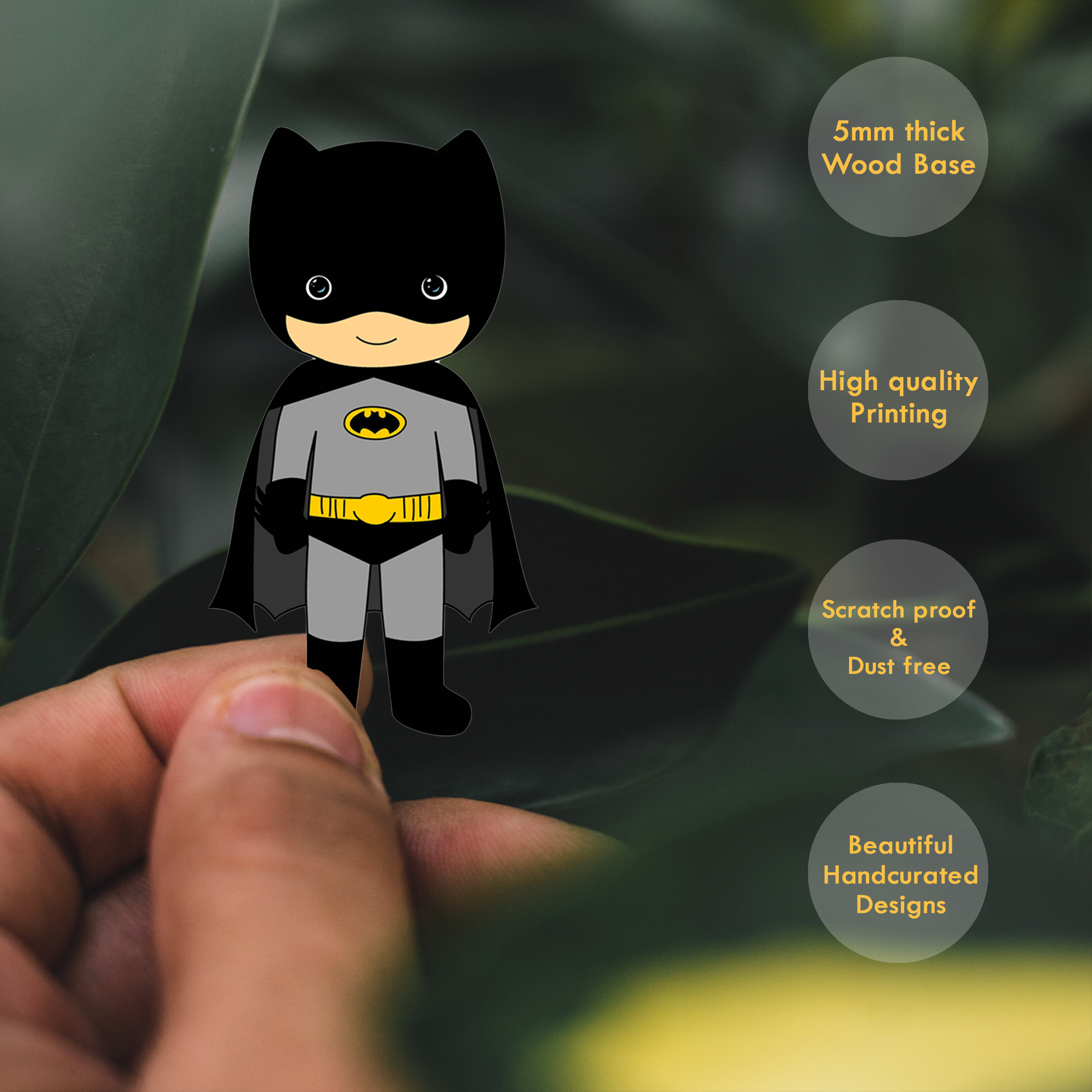 Wooden Fridge Magnet - Batman